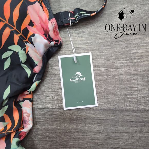 Eomenie Floral Swimdress One Piece Swimsuit Size L - Picture 4 of 8